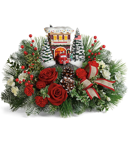 Thomas Kinkade's 2019 Festive Fire Station Bouquet