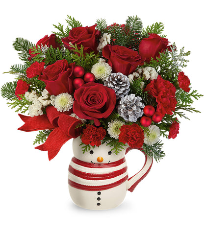 Frosty Stripes Mug Bouquet